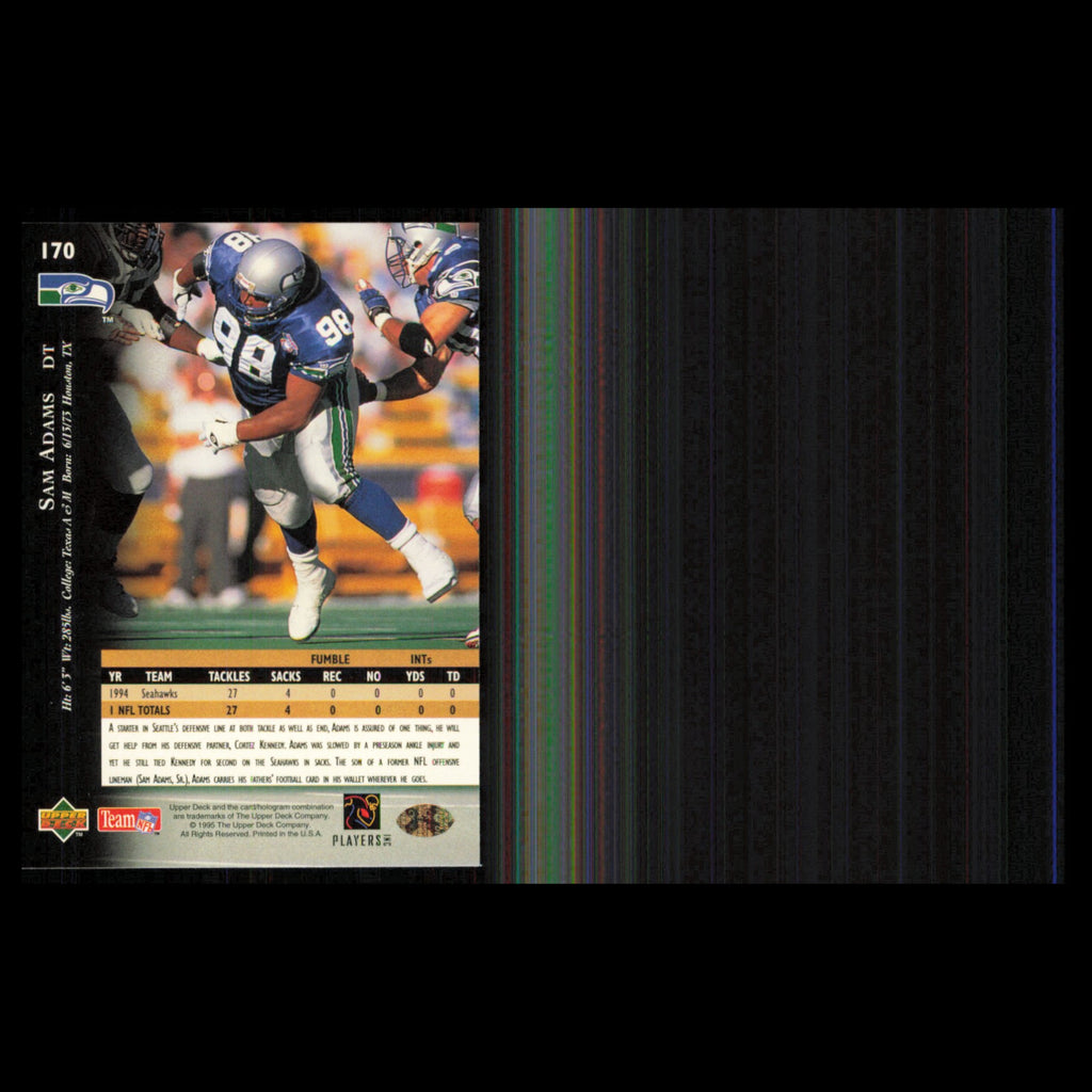 Sam Adams #170 1995 Upper Deck Seattle Seahawks Football Card NFL NM