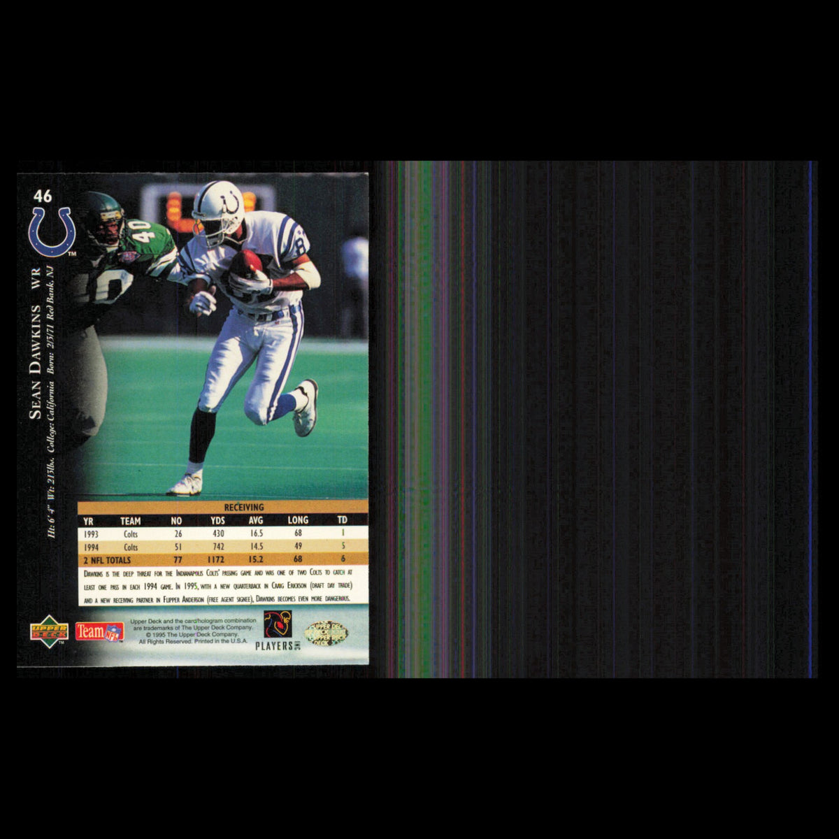 Trent Dilfer #40 1995 Upper Deck Tampa Bay Buccaneers Football Card NFL NM