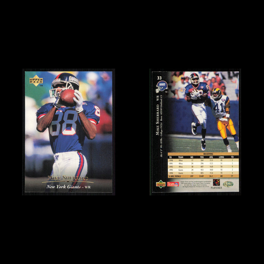 Mike Sherrard #33 1995 Upper Deck New York Giants Football Card NFL NM