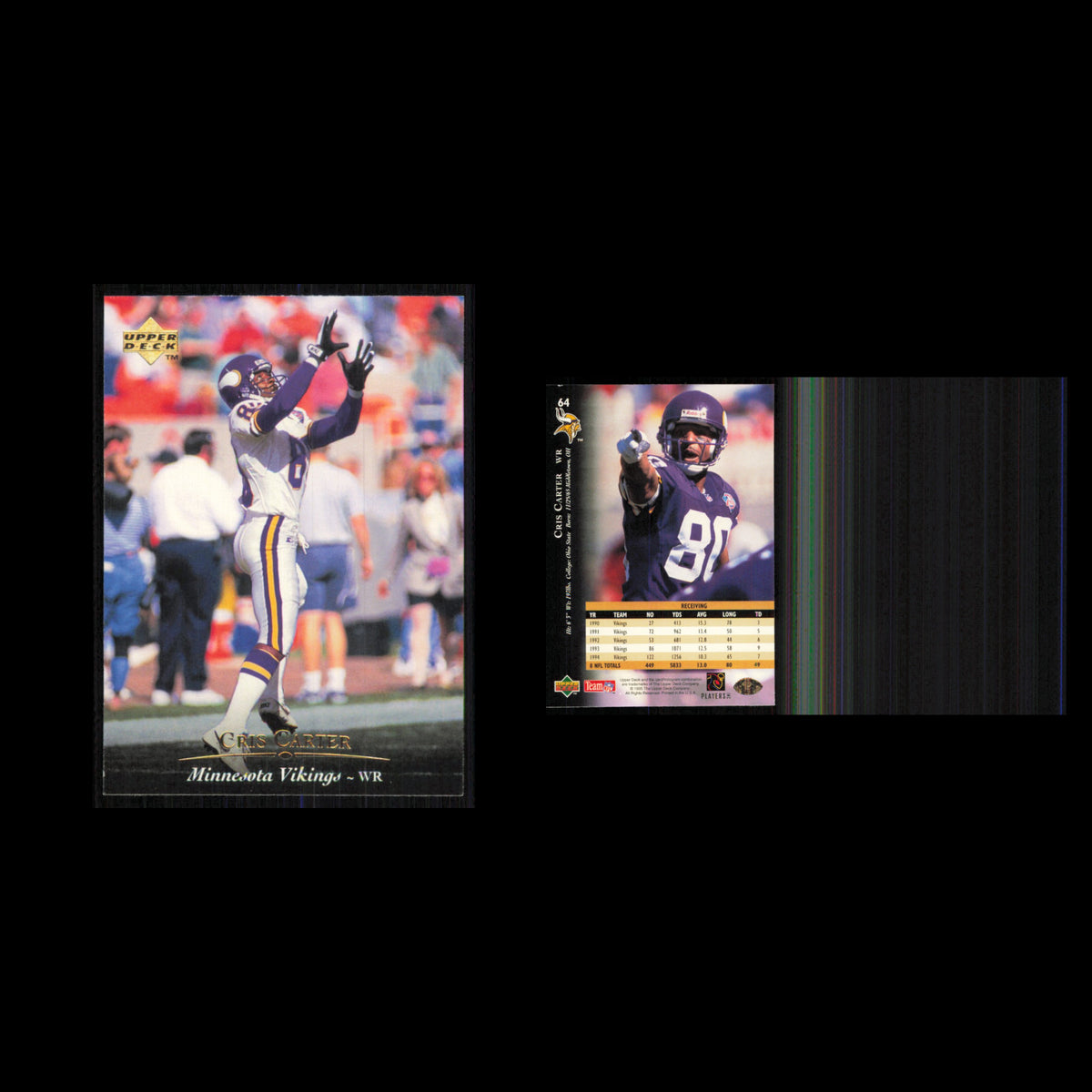 Cris Carter #64 1995 Upper Deck Minnesota Vikings Football Card NFL NM