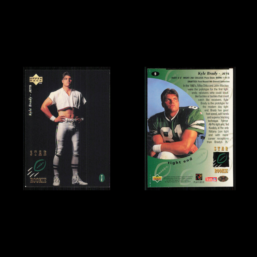Kyle Brady Rookie #9 1995 Upper Deck New York Jets Football Card NFL NM