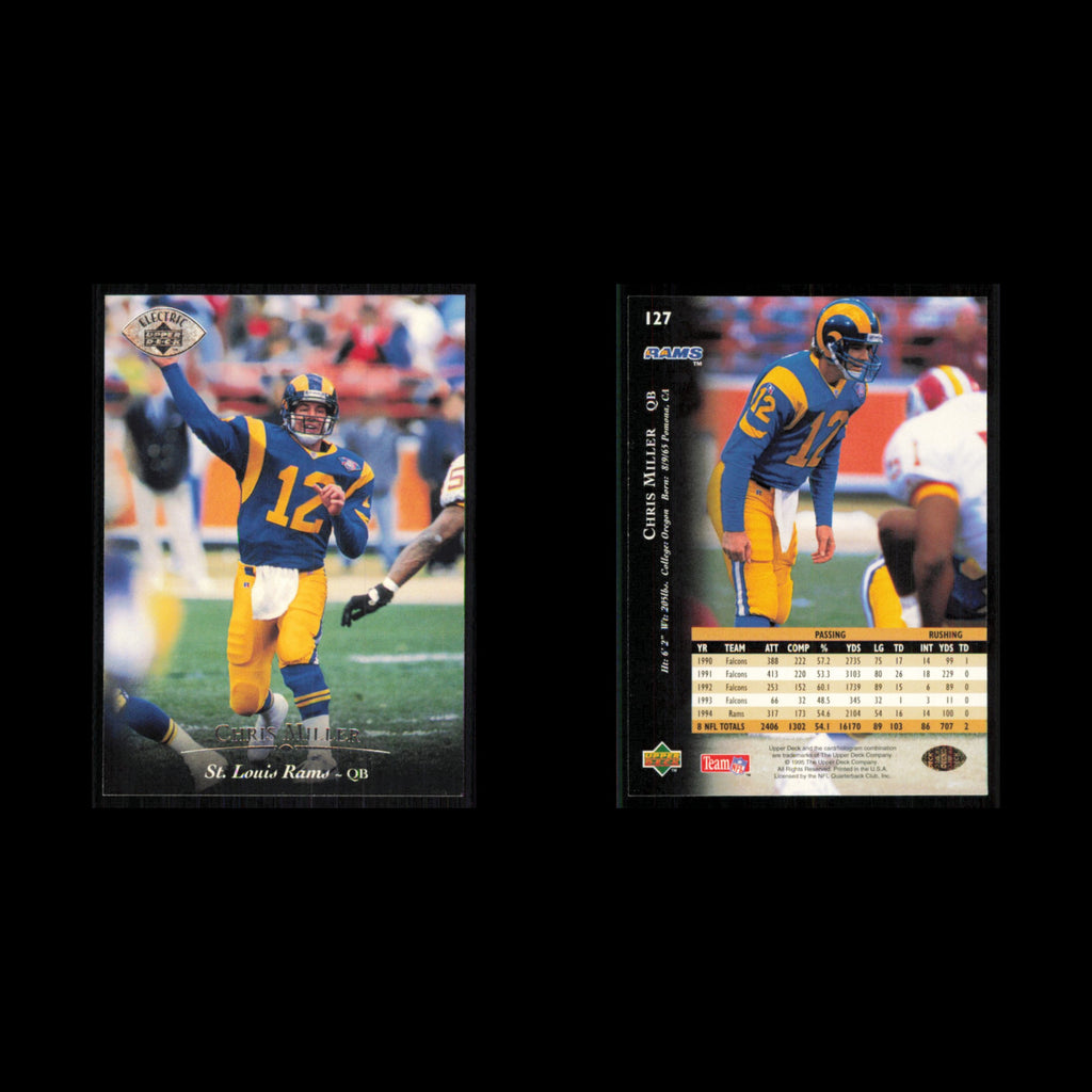 Chris Miller #127 1995 Upper Deck Electric Los Angeles Rams Football Card NFL NM