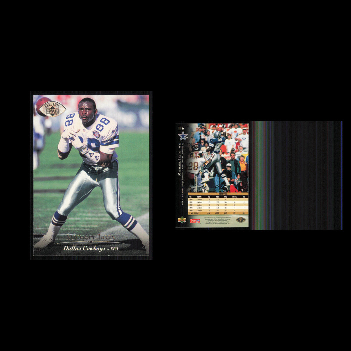 Michael Irvin #116 1995 Upper Deck Electric Dallas Cowboys Football Card NFL NM