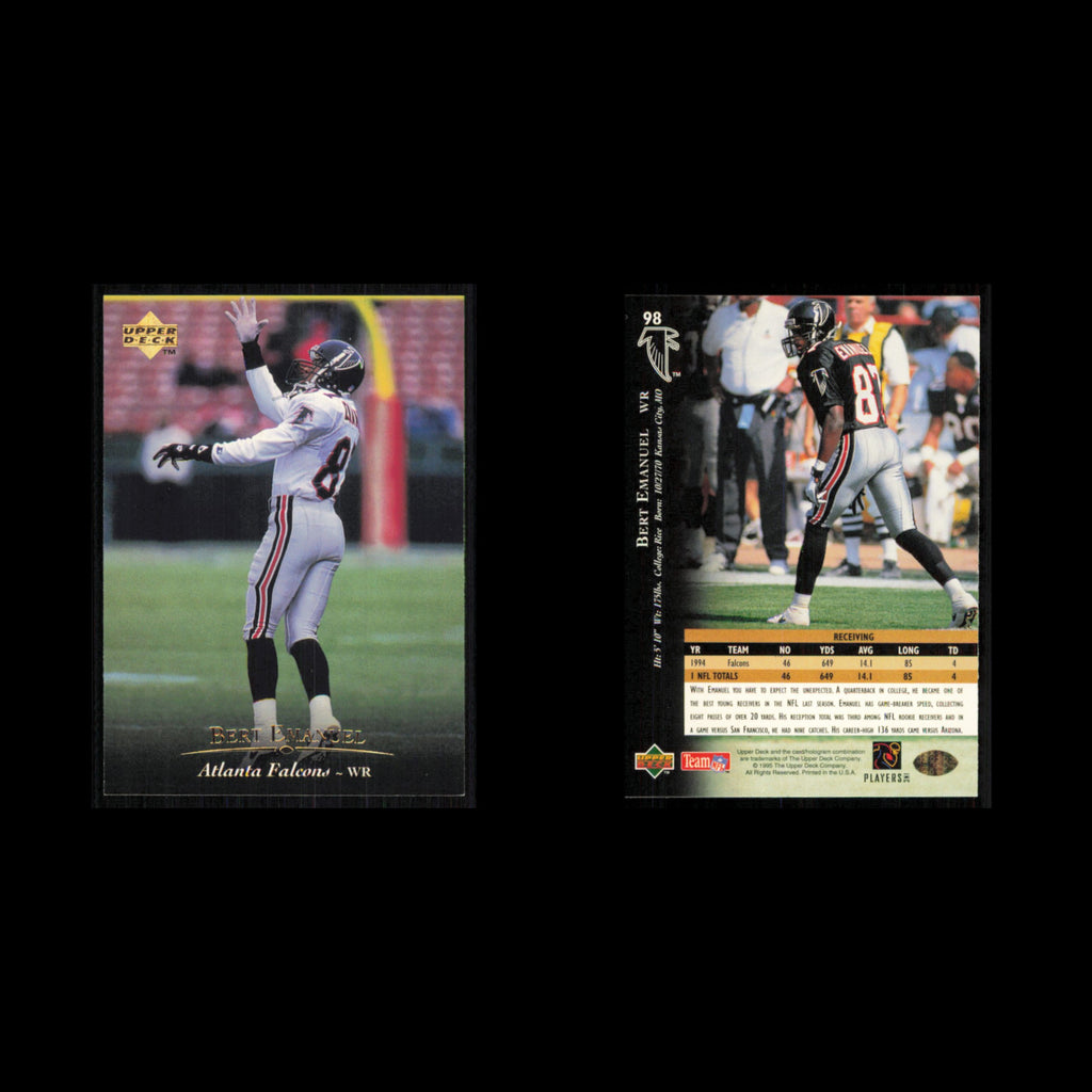 Bert Emanuel #98 1995 Upper Deck Atlanta Falcons Football Card NFL NM