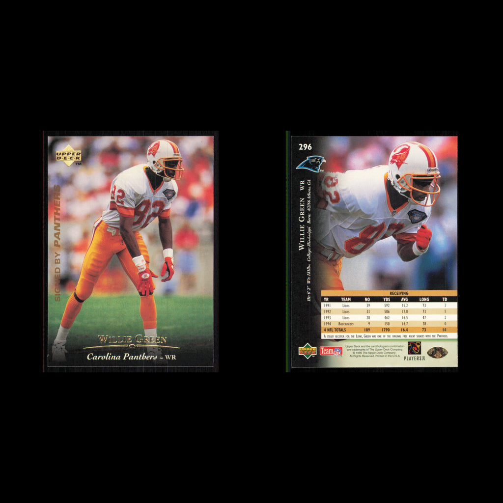 Willie Green #296 1995 Upper Deck Carolina Panthers Football Card NFL NM