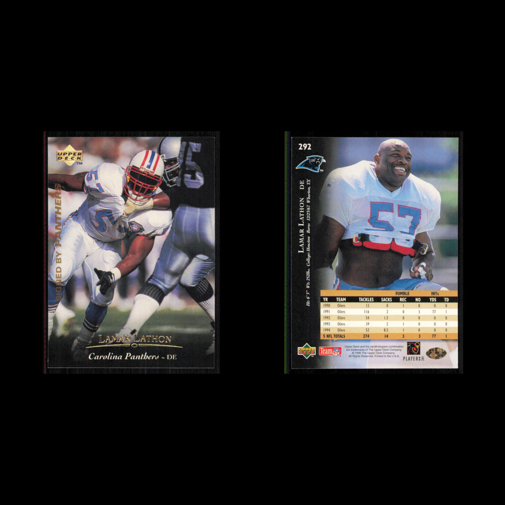 Lamar Lathon #292 1995 Upper Deck Carolina Panthers Football Card NFL NM