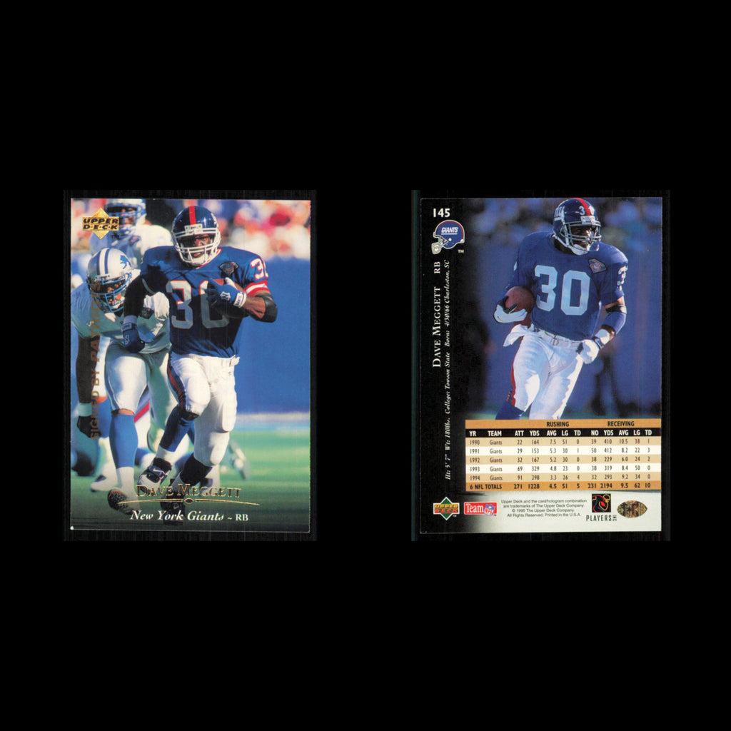Dave Meggett #145 1995 Upper Deck New England Patriots Football Card NFL NM