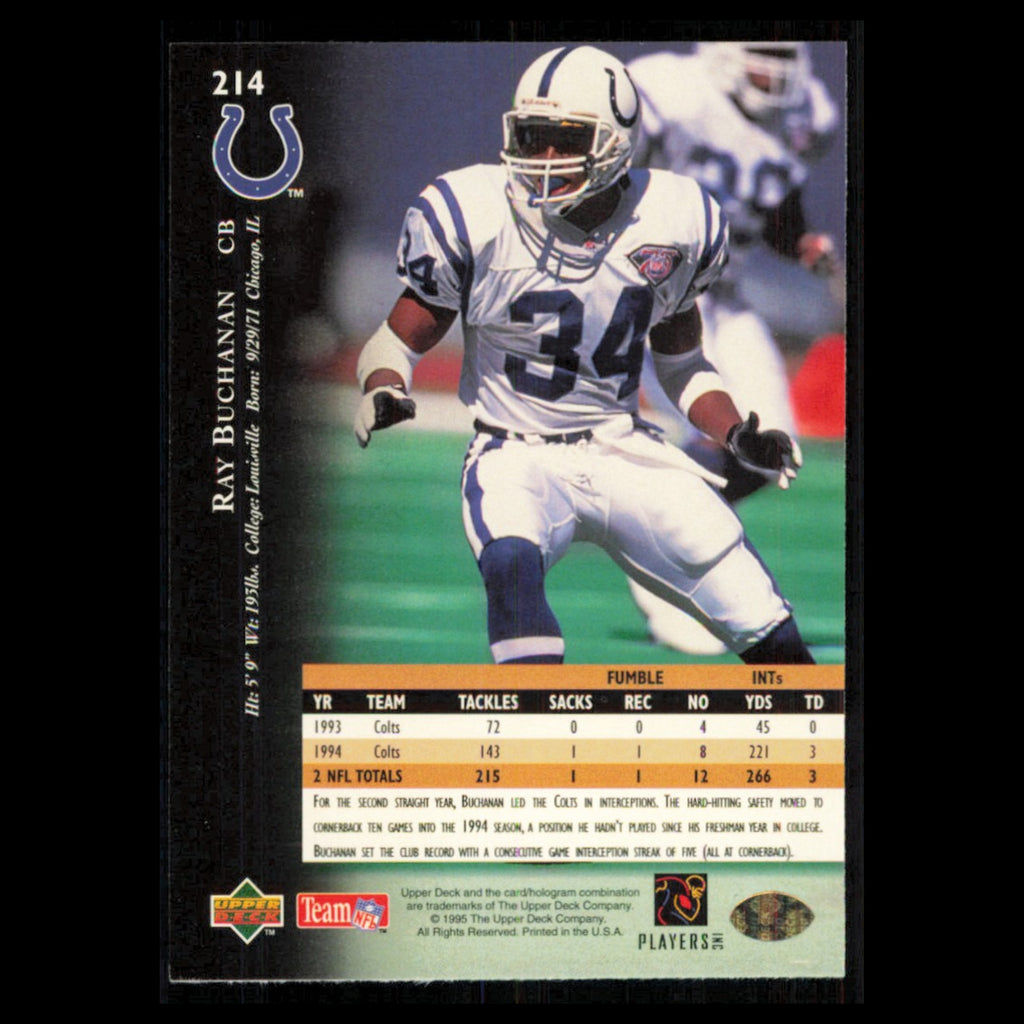 Ray Buchanan #214 1995 Upper Deck Indianapolis Colts Football Card NFL NM