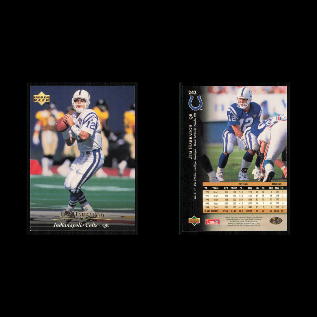 Jim Harbaugh #242 1995 Upper Deck Indianapolis Colts Football Card NFL NM