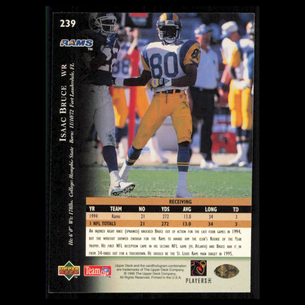 Isaac Bruce #239 1995 Upper Deck Los Angeles Rams Football Card NFL NM