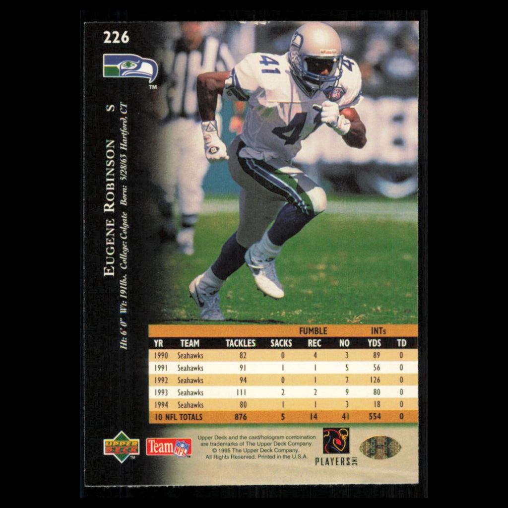 Eugene Robinson #226 1995 Upper Deck Seattle Seahawks Football Card NFL NM