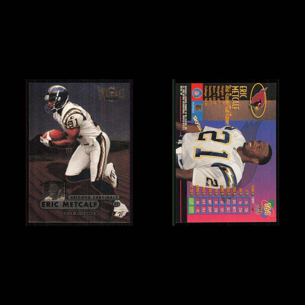 Eric Metcalf #164 1998 Metal Universe Arizona Cardinals Football Card NFL NM