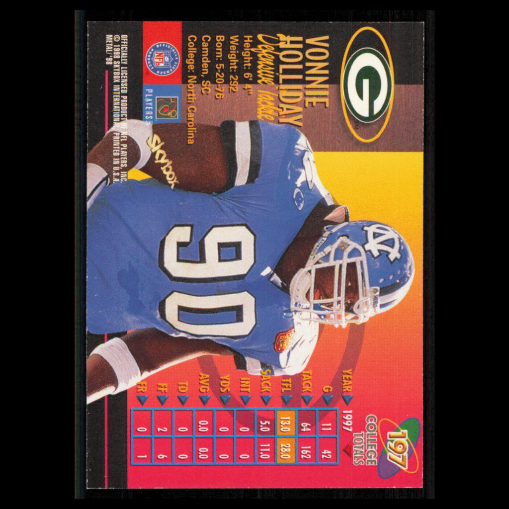 Vonnie Holliday Rookie #197 1998 Metal Universe Green Bay Packers Football Card