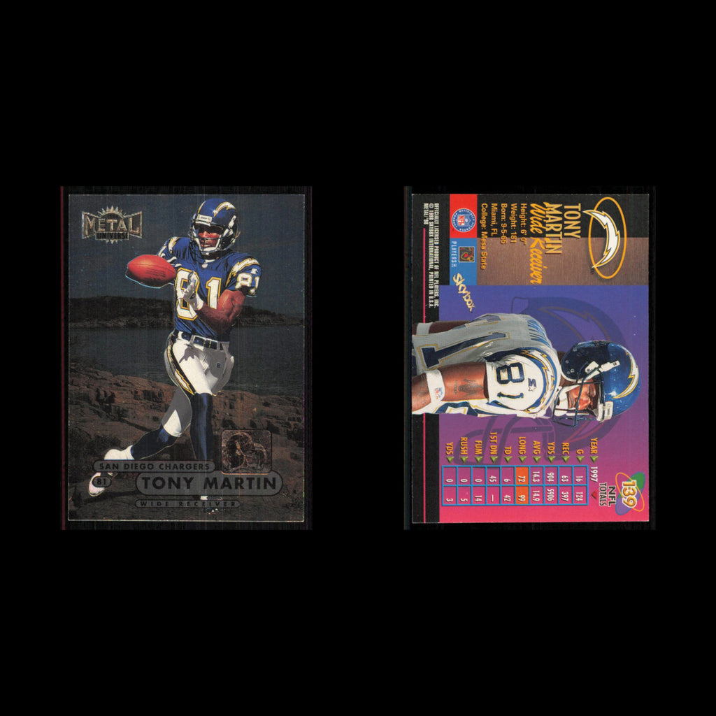 Tony Martin #139 1998 Metal Universe San Diego Chargers Football Card NFL NM