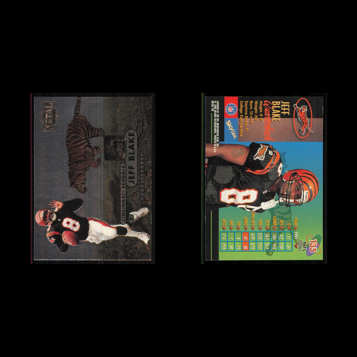 Jeff Blake #135 1998 Metal Universe Cincinnati Bengals Football Card NFL NM