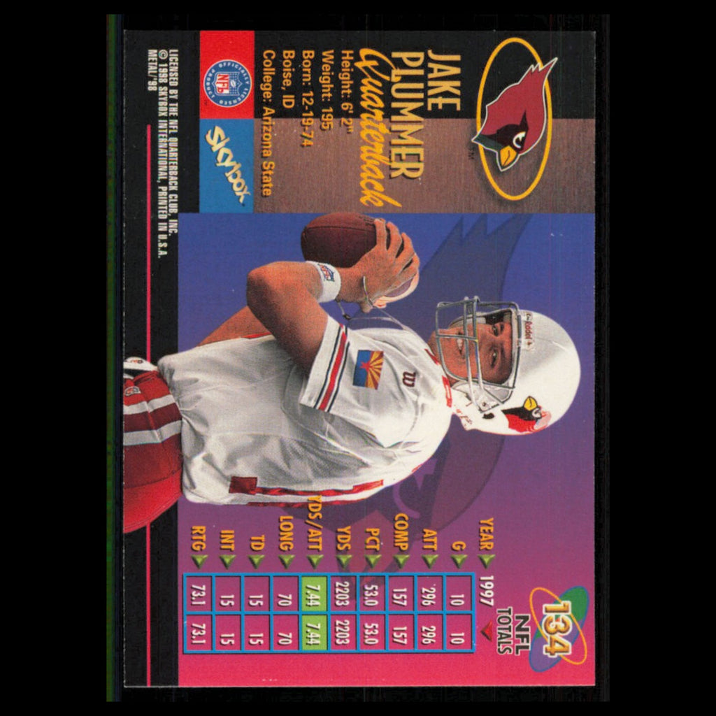 Jake Plummer #134 1998 Metal Universe Arizona Cardinals Football Card NFL NM