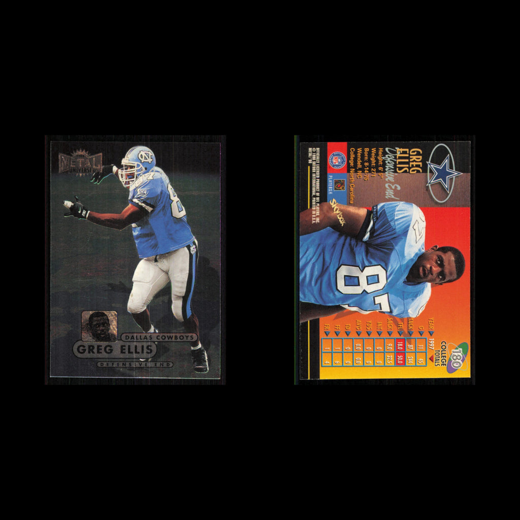 Greg Ellis Rookie #180 1998 Metal Universe Dallas Cowboys Football Card NFL NM
