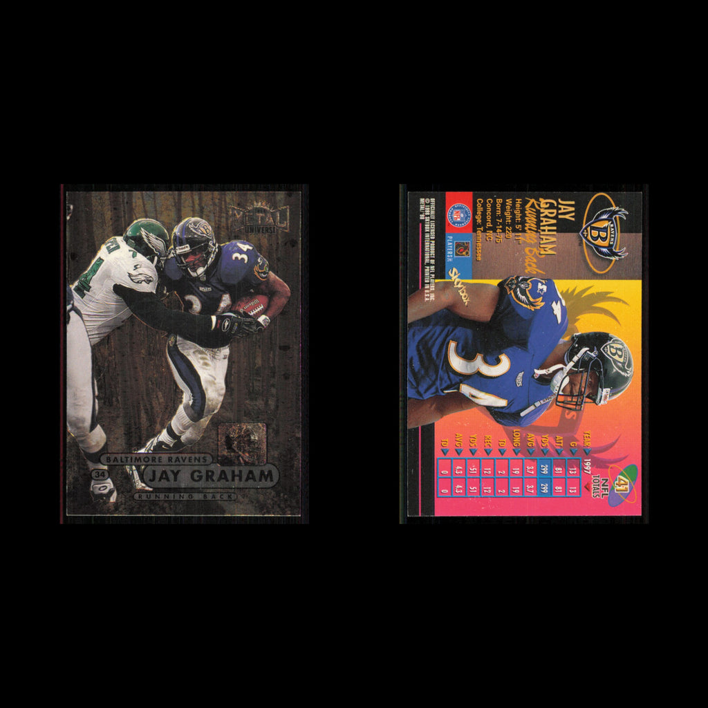 Jay Graham #41 1998 Metal Universe Baltimore Ravens Football Card NFL NM