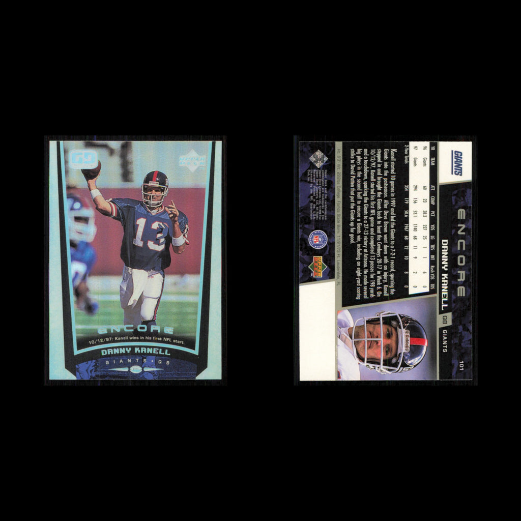 Danny Kanell #101 1998 Upper Deck Encore New York Giants Football Card NFL NM