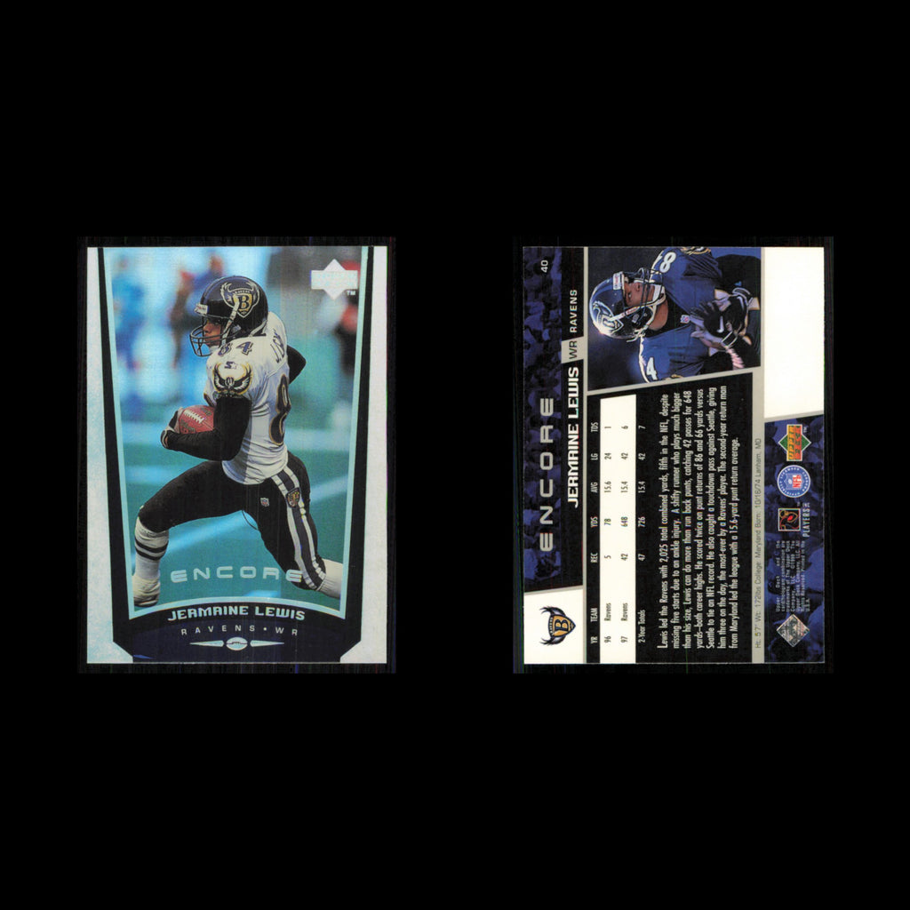 Jermaine Lewis #40 1998 Upper Deck Encore Baltimore Ravens Football Card NFL NM