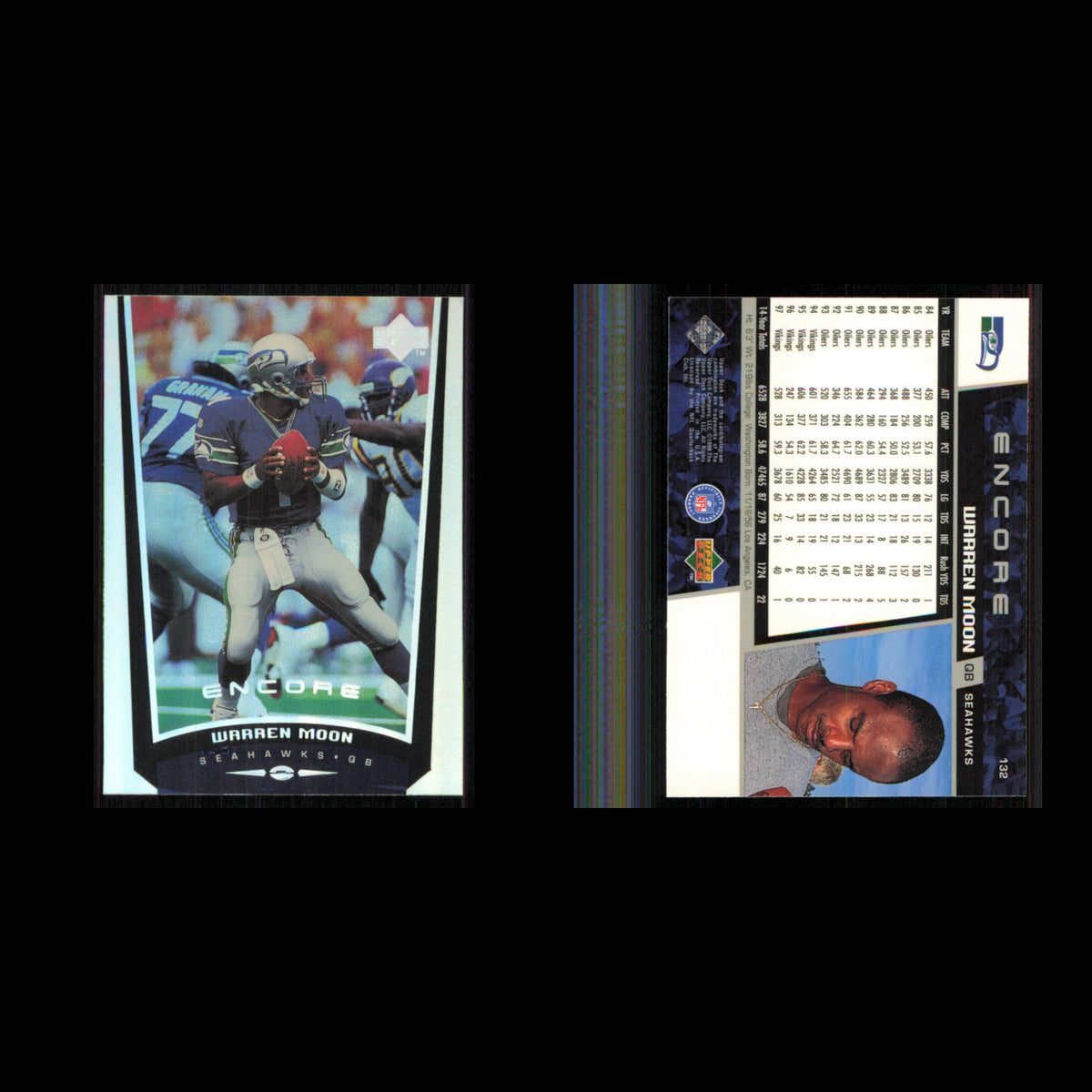 Warren Moon #132 1998 Upper Deck Encore Seattle Seahawks Football Card NFL NM