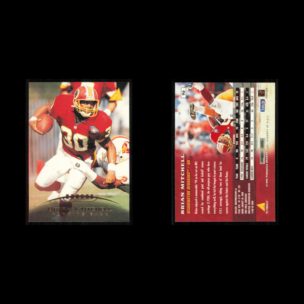 Brian Mitchell #96 1995 Pinnacle Washington Redskins Football Card NFL NM