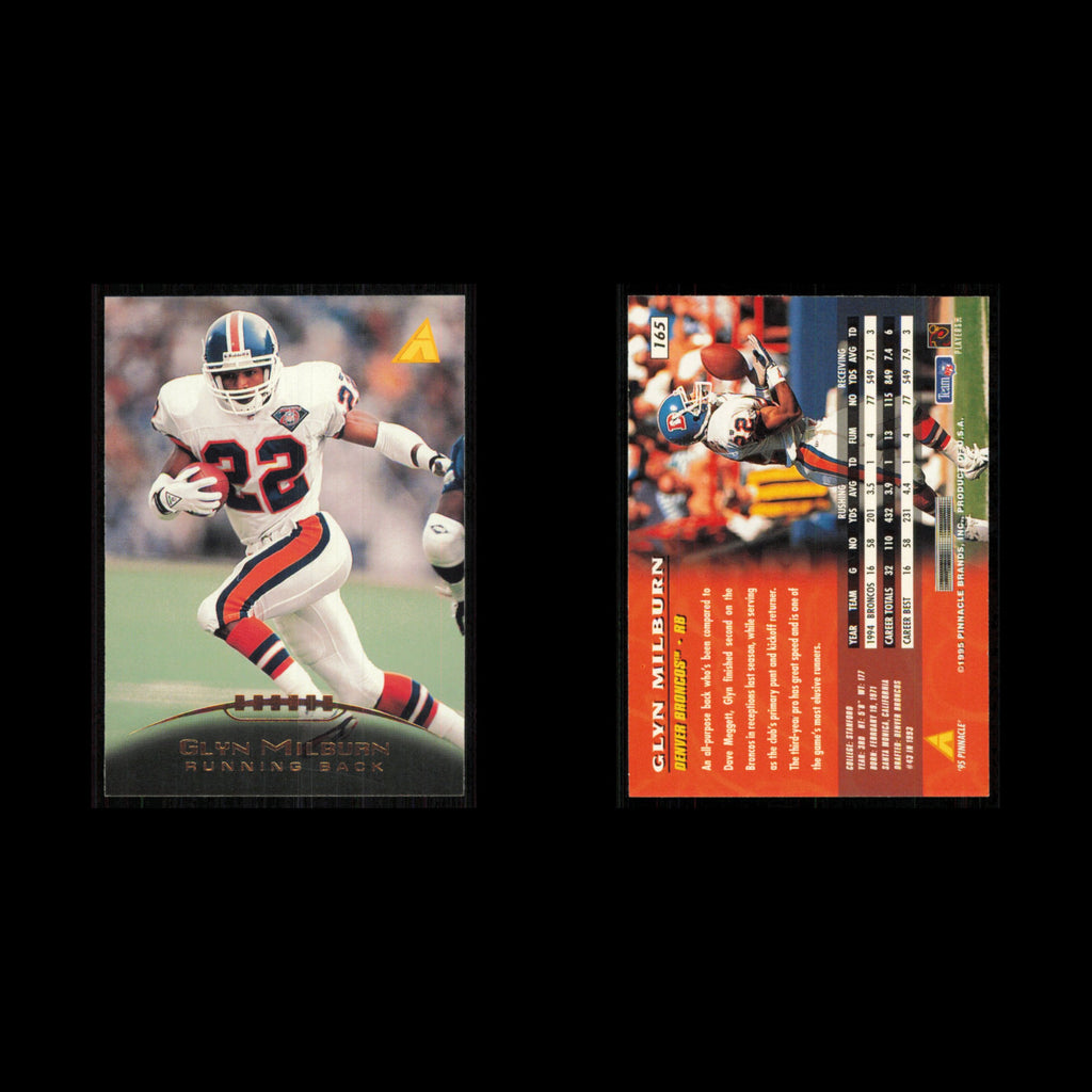Glyn Milburn #165 1995 Pinnacle Denver Broncos Football Card NFL NM