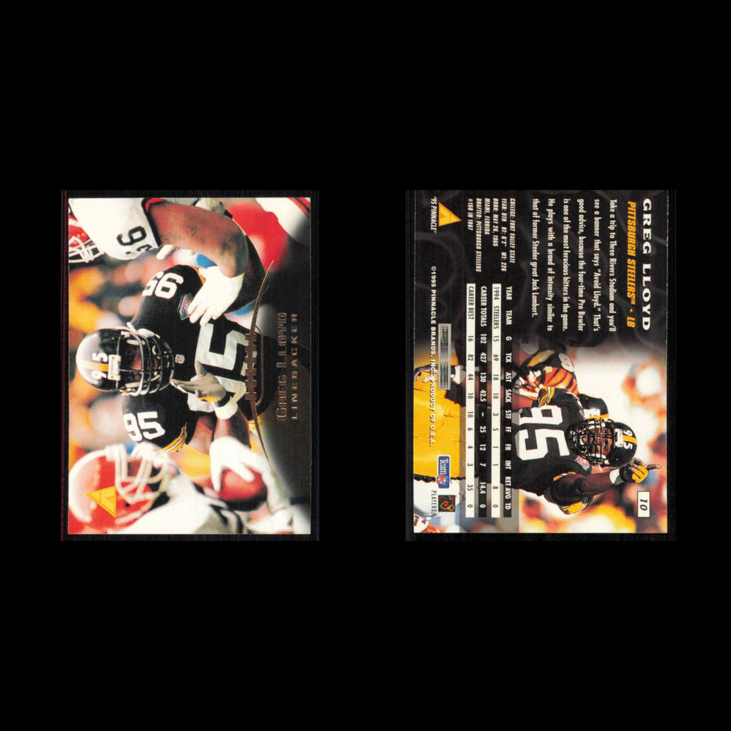 Greg Lloyd #10 1995 Pinnacle Pittsburgh Steelers Football Card NFL NM
