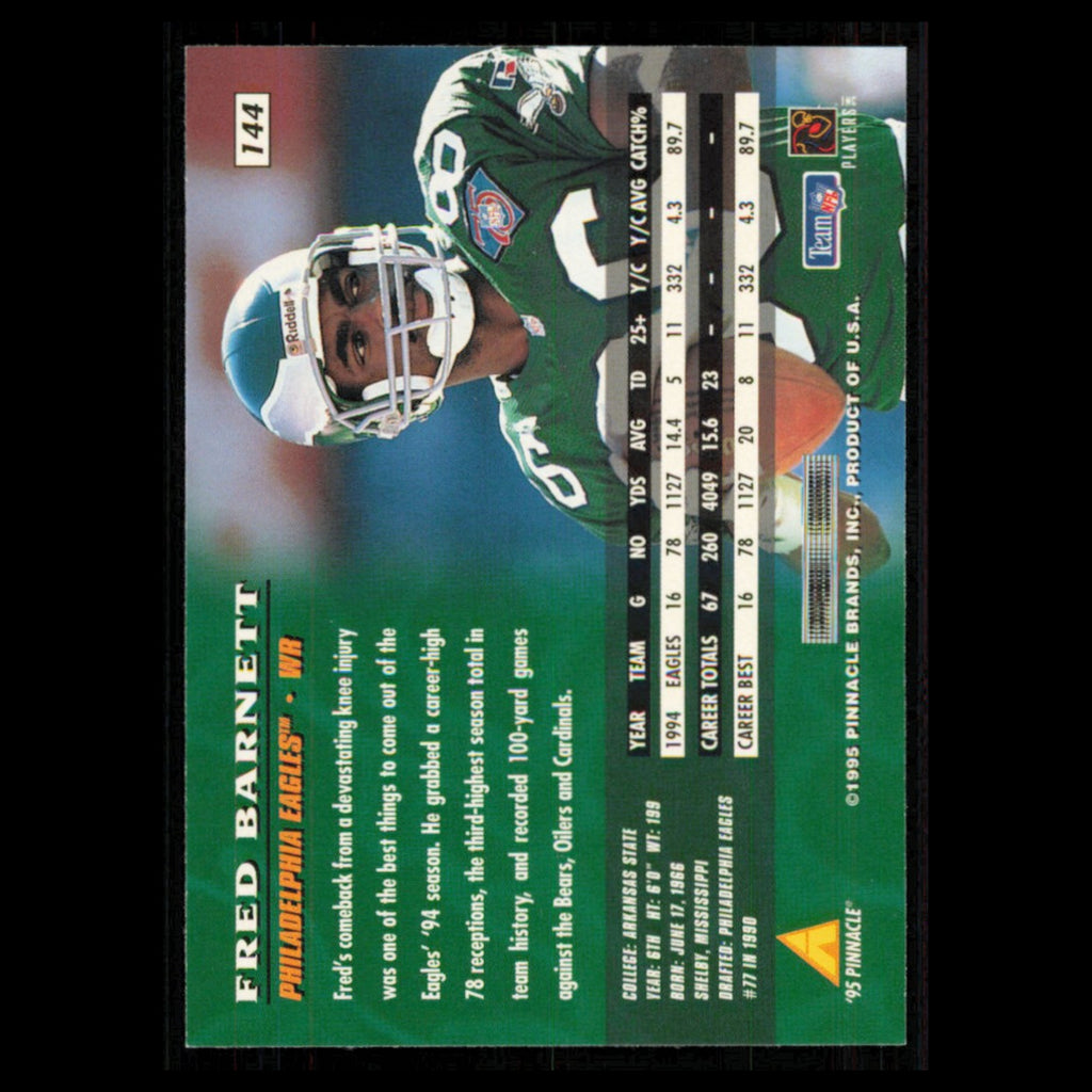 Fred Barnett #144 1995 Pinnacle Philadelphia Eagles Football Card NFL NM
