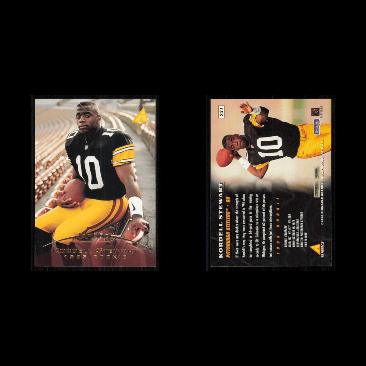 Kordell Stewart Rookie #231 1995 Pinnacle Pittsburgh Steelers Football Card NFL