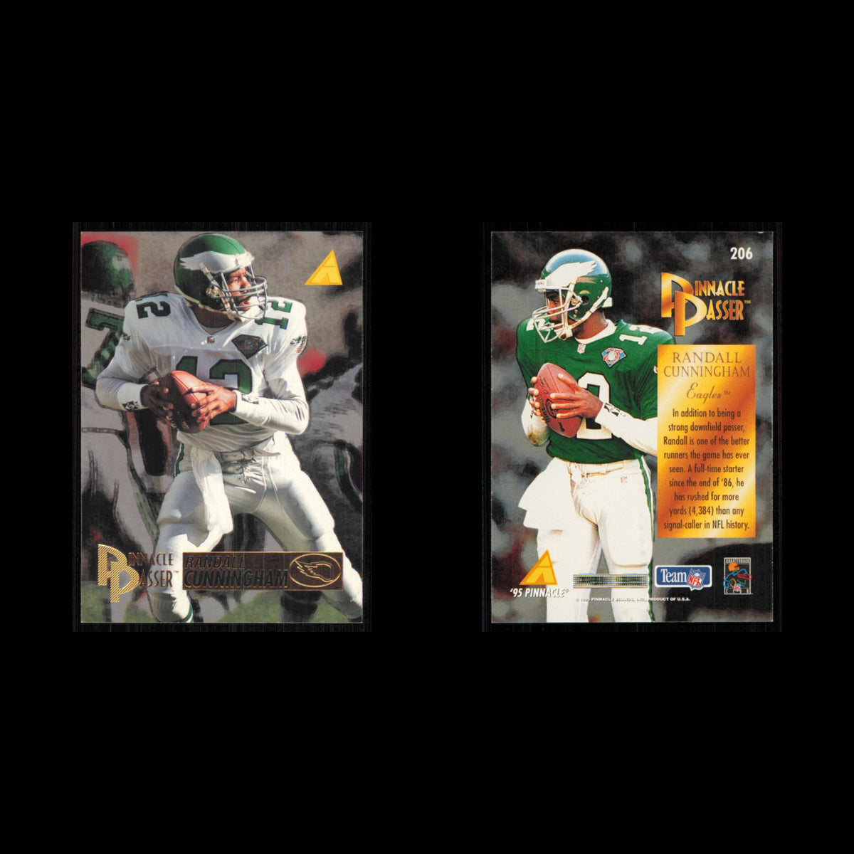 Randall Cunnigham #206 1995 Pinnacle Philadelphia Eagles Football Card NFL NM