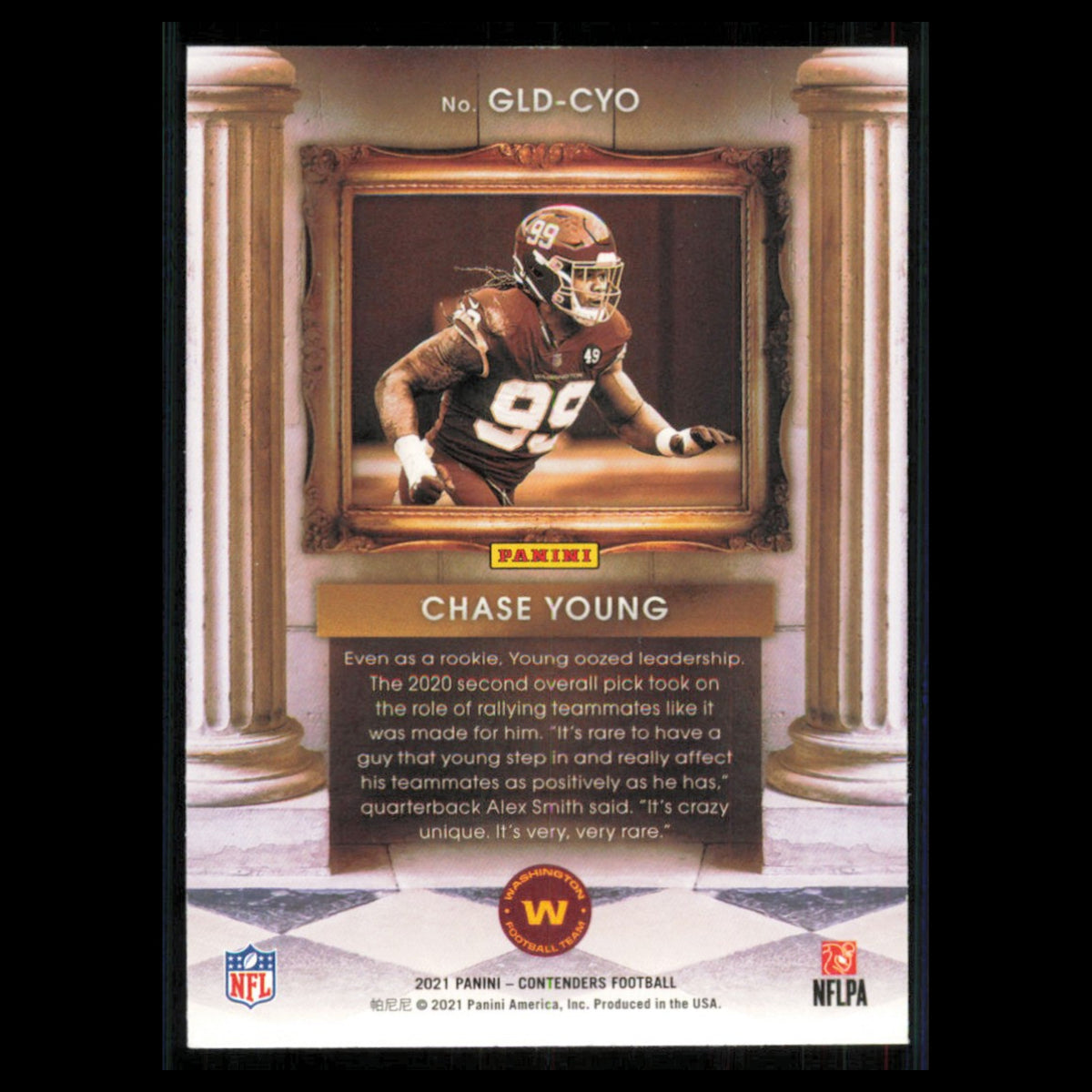 Chase Young #GLD-CYO 2021 Panini Contenders Gladiators Washington Football Team