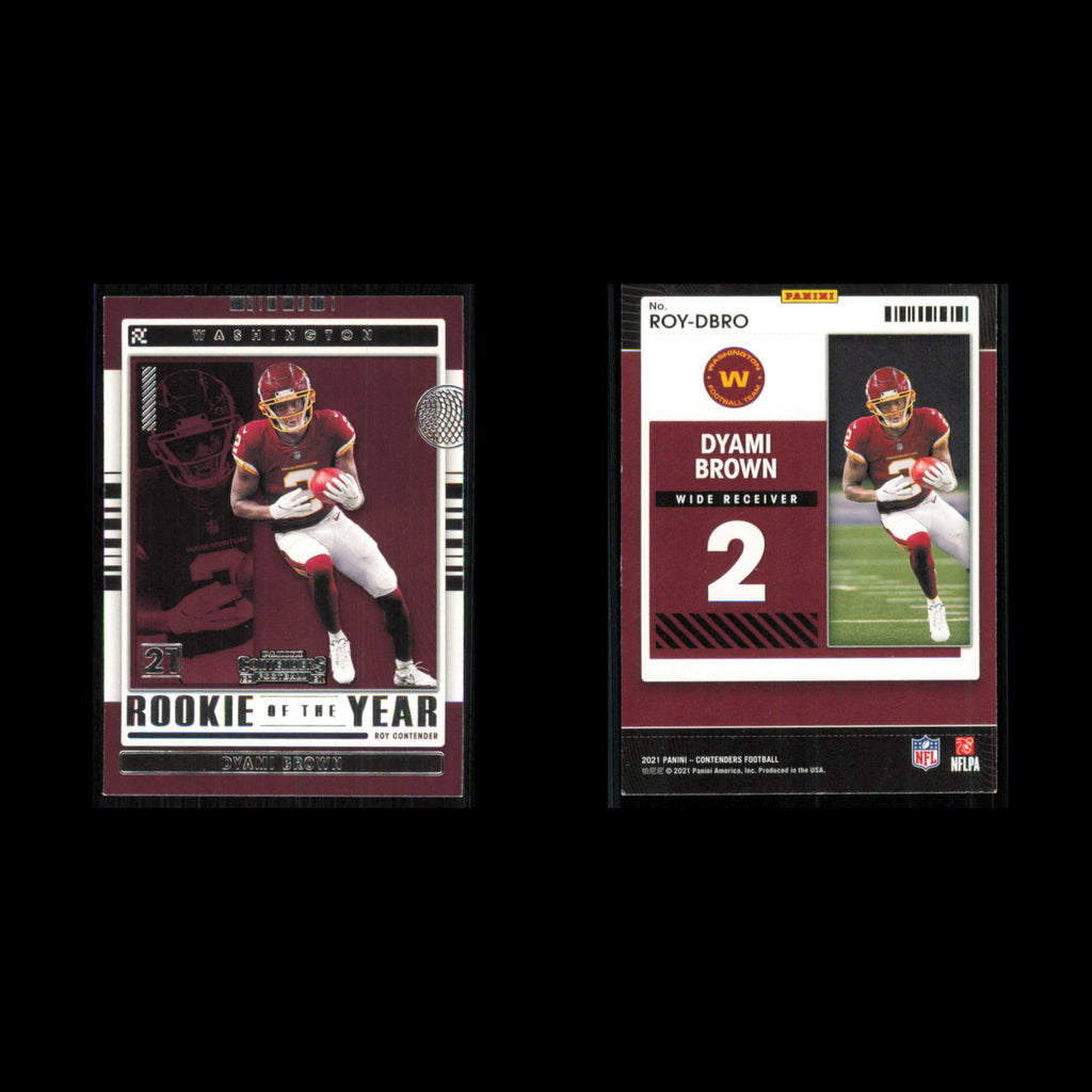 Dyami Brown #ROY-DBRO 2021 Panini Contenders Rookie of the Year Football Card NM