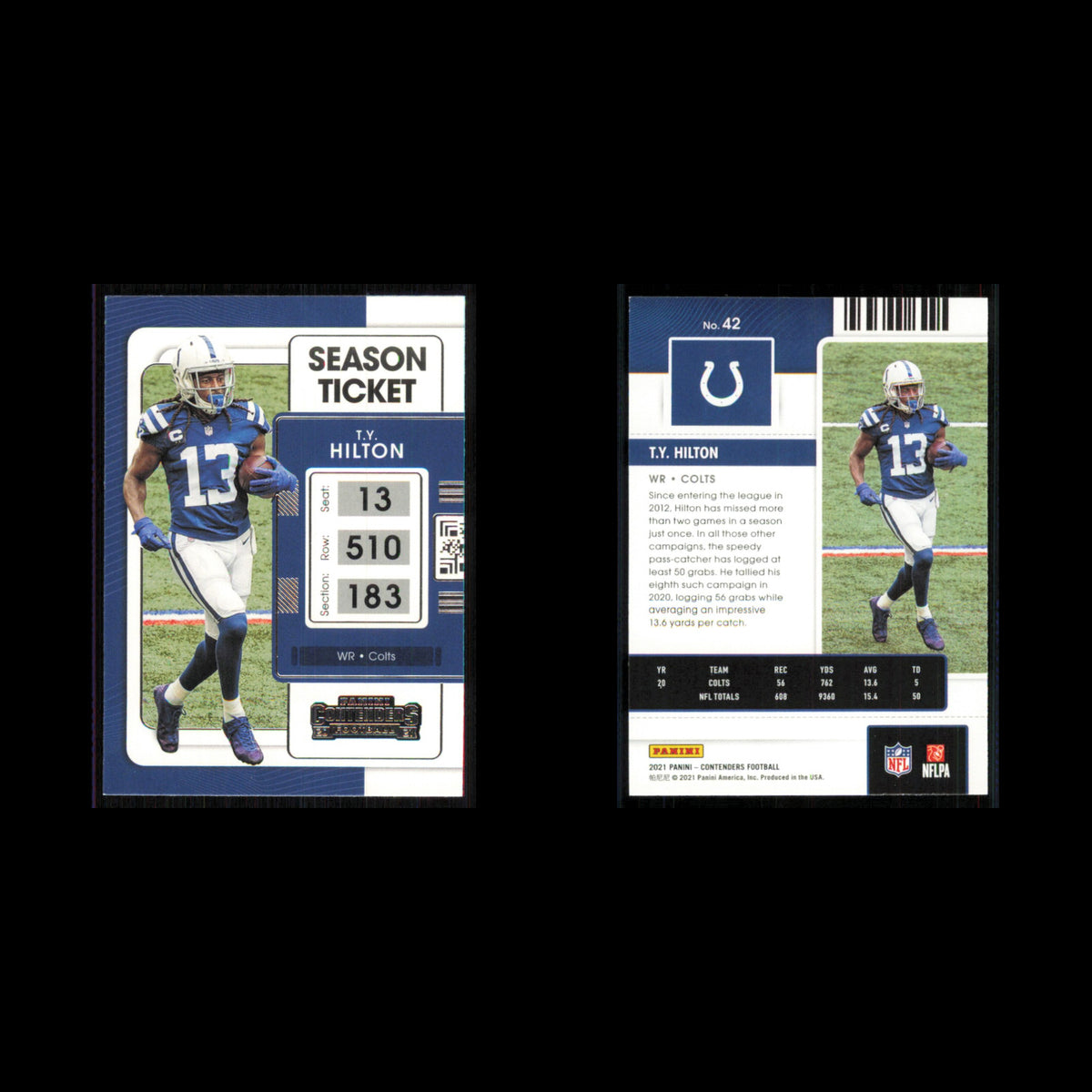 T.Y. Hilton #42 2021 Panini Contenders Ticket Indianapolis Colts Football Card