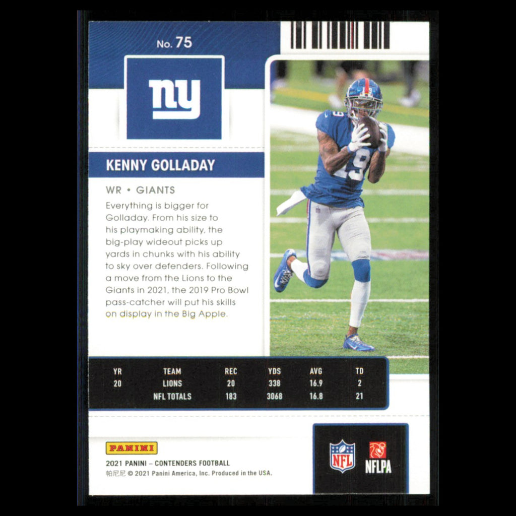 Kenny Golladay #75 2021 Panini Contenders Ticket New York Giants Football Card