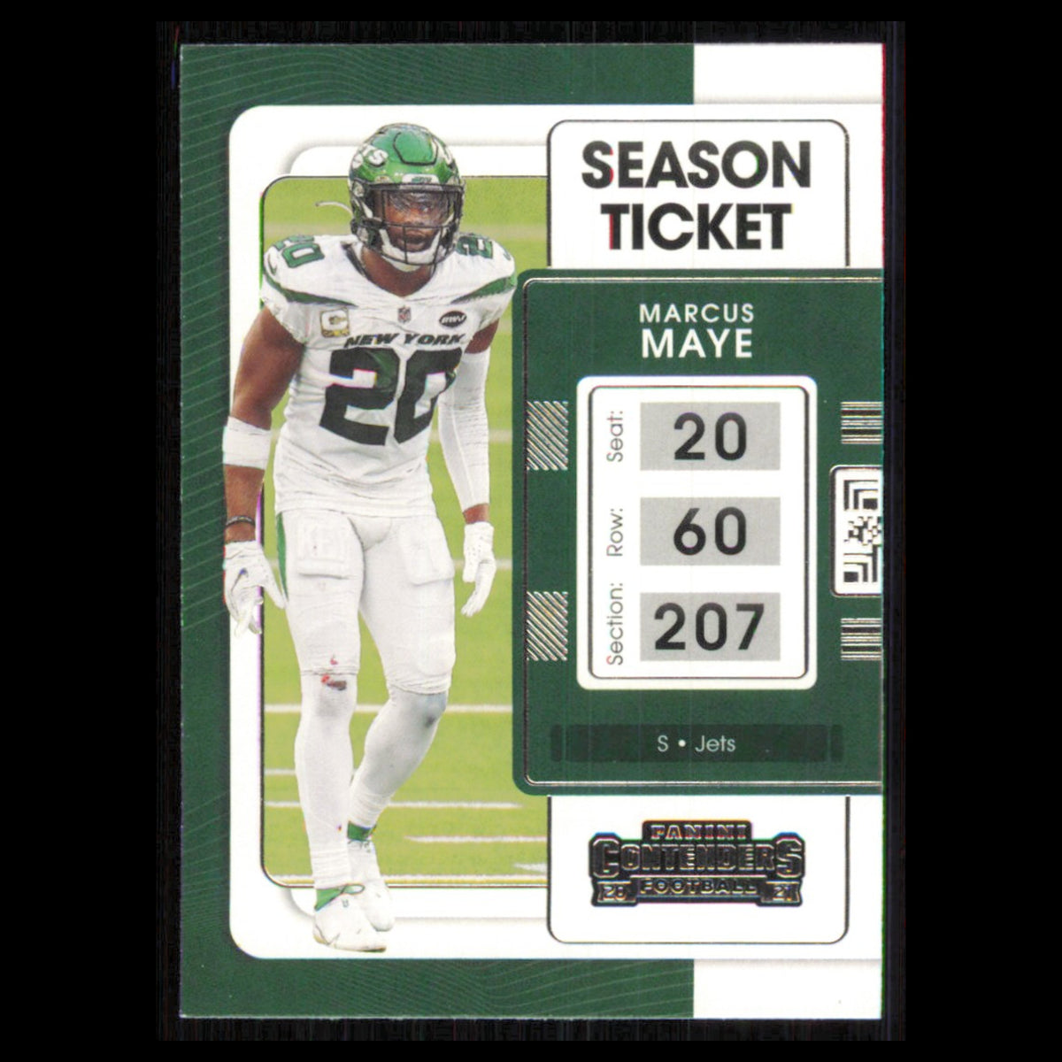 Marcus Maye #77 2021 Panini Contenders Ticket New York Jets Football Card NFL NM