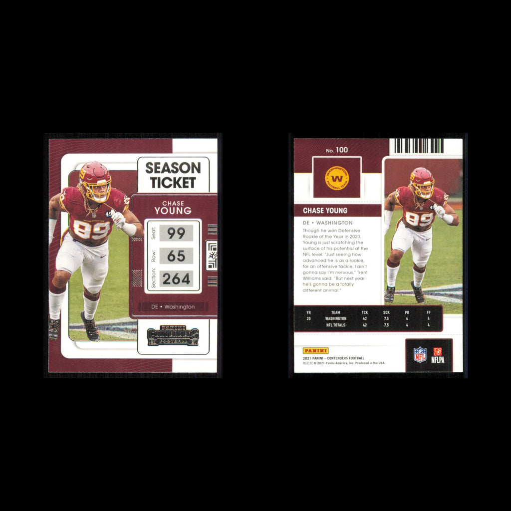 Chase Young #100 2021 Panini Contenders Ticket Washington Football Team Football