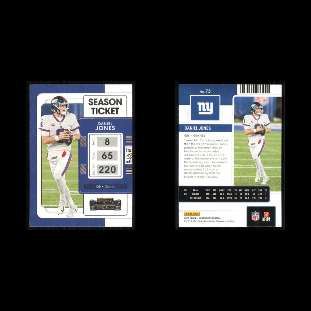 Daniel Jones #73 2021 Panini Contenders Ticket New York Giants Football Card NFL