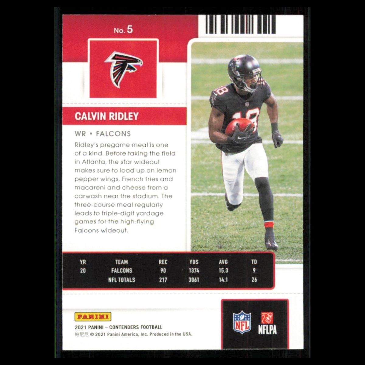 Calvin Ridley #5 2021 Panini Contenders Ticket Atlanta Falcons Football Card NFL
