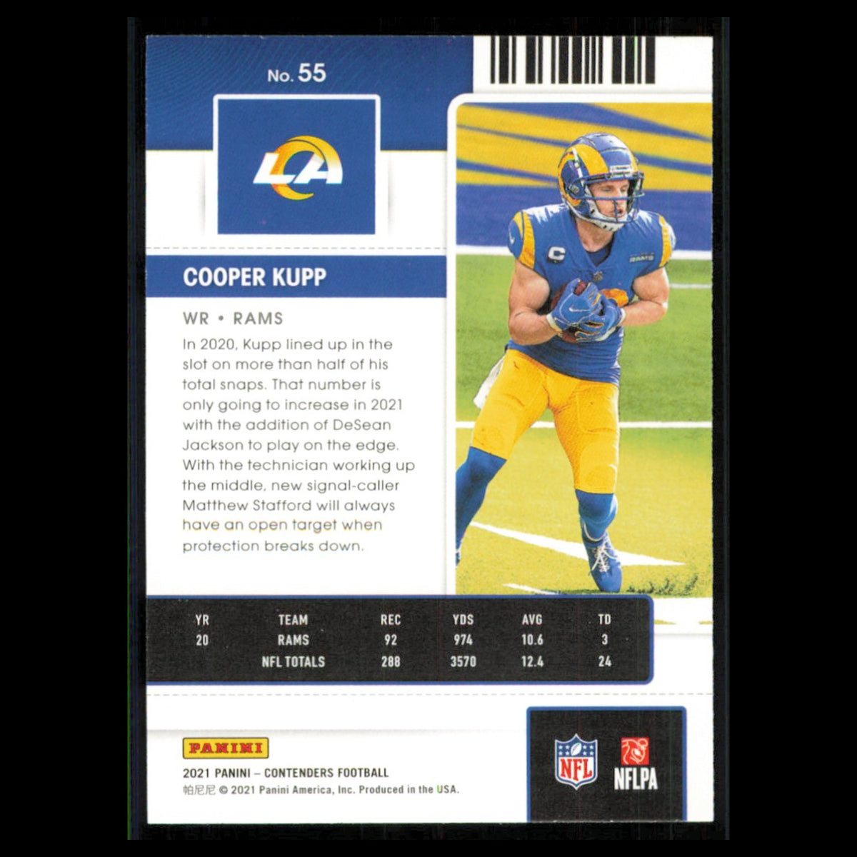 Cooper Kupp #55 2021 Panini Contenders Ticket Los Angeles Rams Football Card NFL