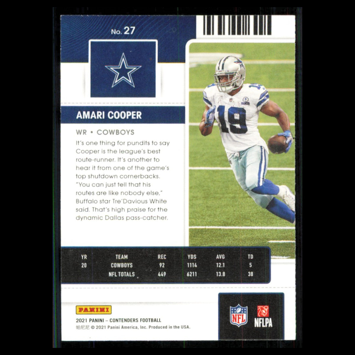 Amari Cooper #27 2021 Panini Contenders Ticket Dallas Cowboys Football Card NFL