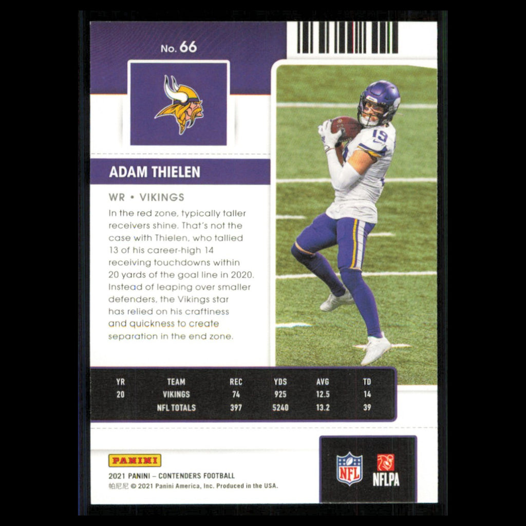 Adam Thielen #66 2021 Panini Contenders Ticket Minnesota Vikings Football Card
