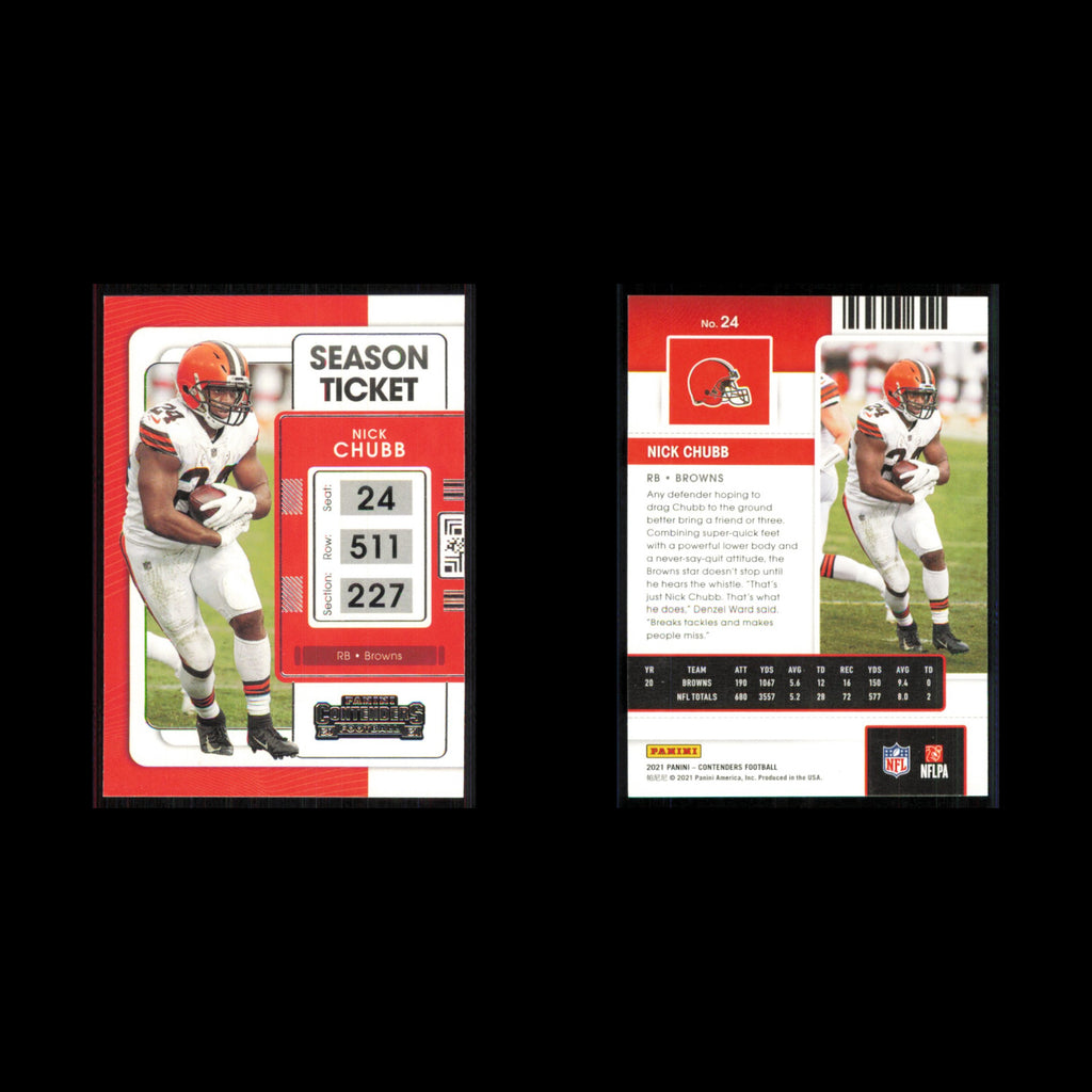 Nick Chubb #24 2021 Panini Contenders Ticket Cleveland Browns Football Card NFL
