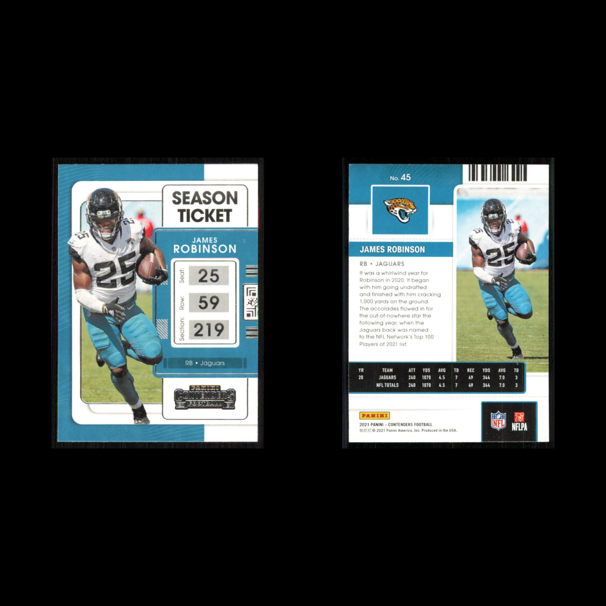 James Robinson #45 2021 Panini Contenders Ticket Jacksonville Jaguars Football