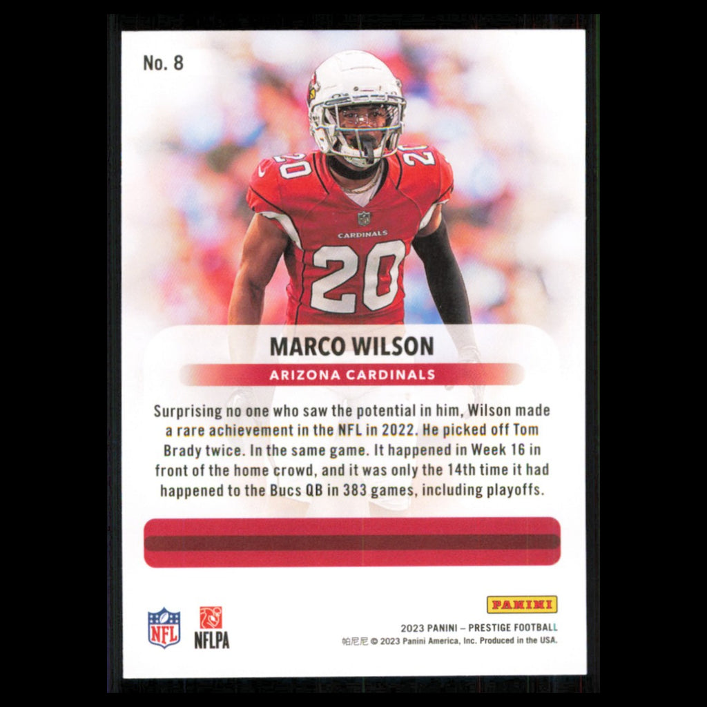 Marco Wilson #8 2023 Panini Prestige Arizona Cardinals Football Card NFL NM