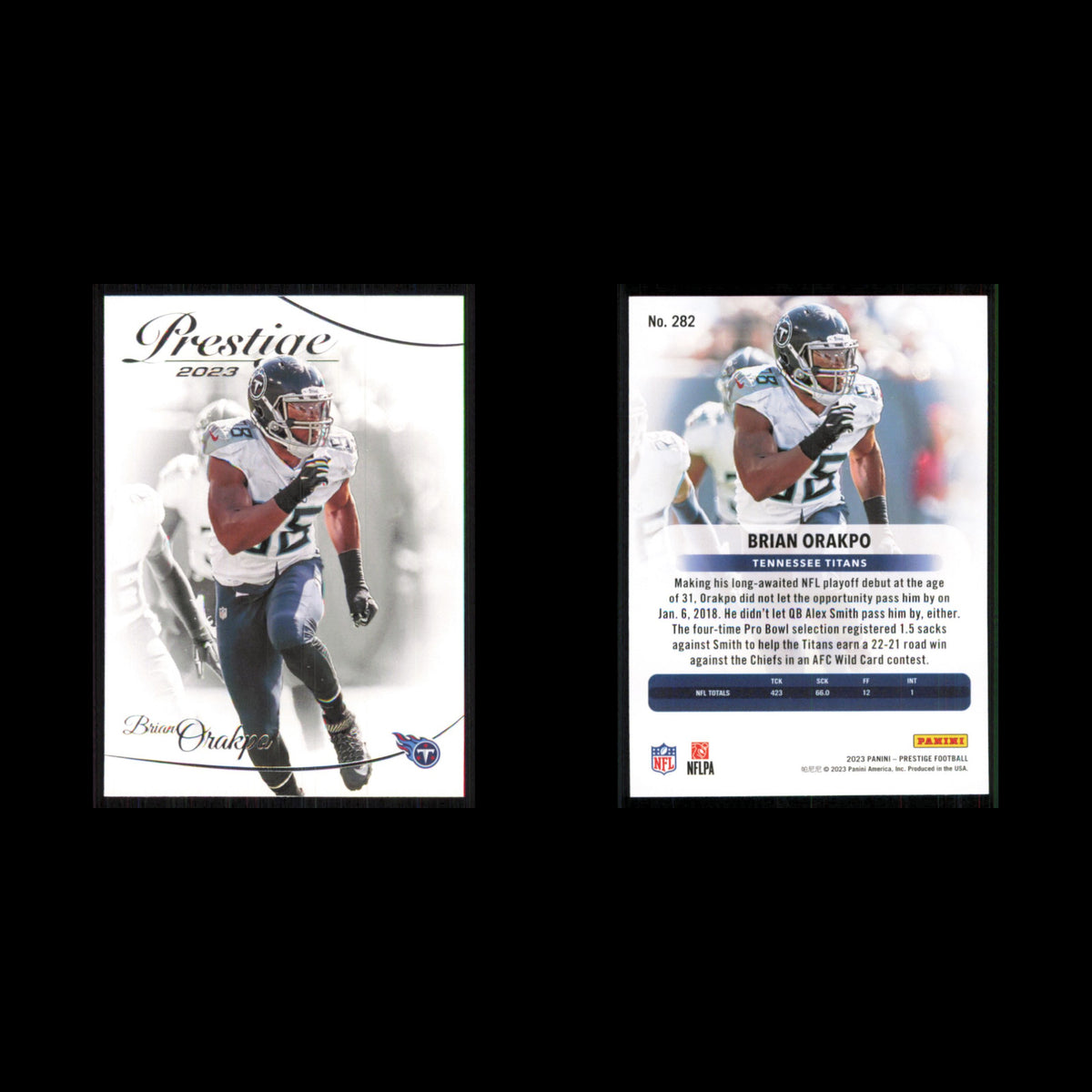 Brian Orakpo #282 2023 Panini Prestige Tennessee Titans Football Card NFL NM