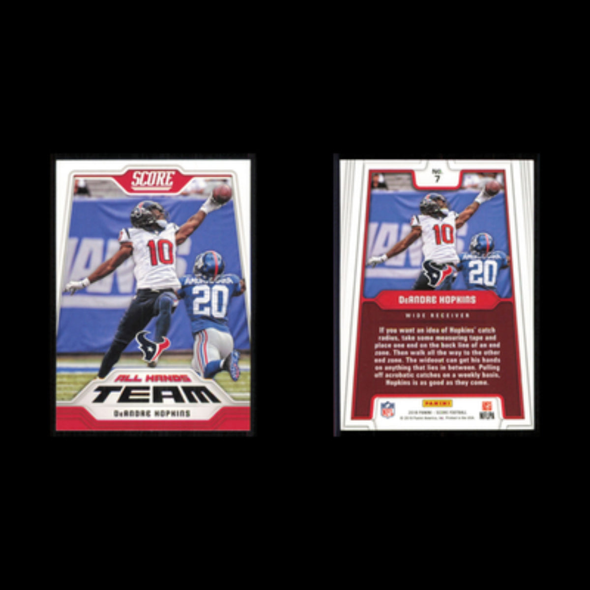DeAndre Hopkins #7 2018 Score All Hands Team Red Houston Texans Football Card NM