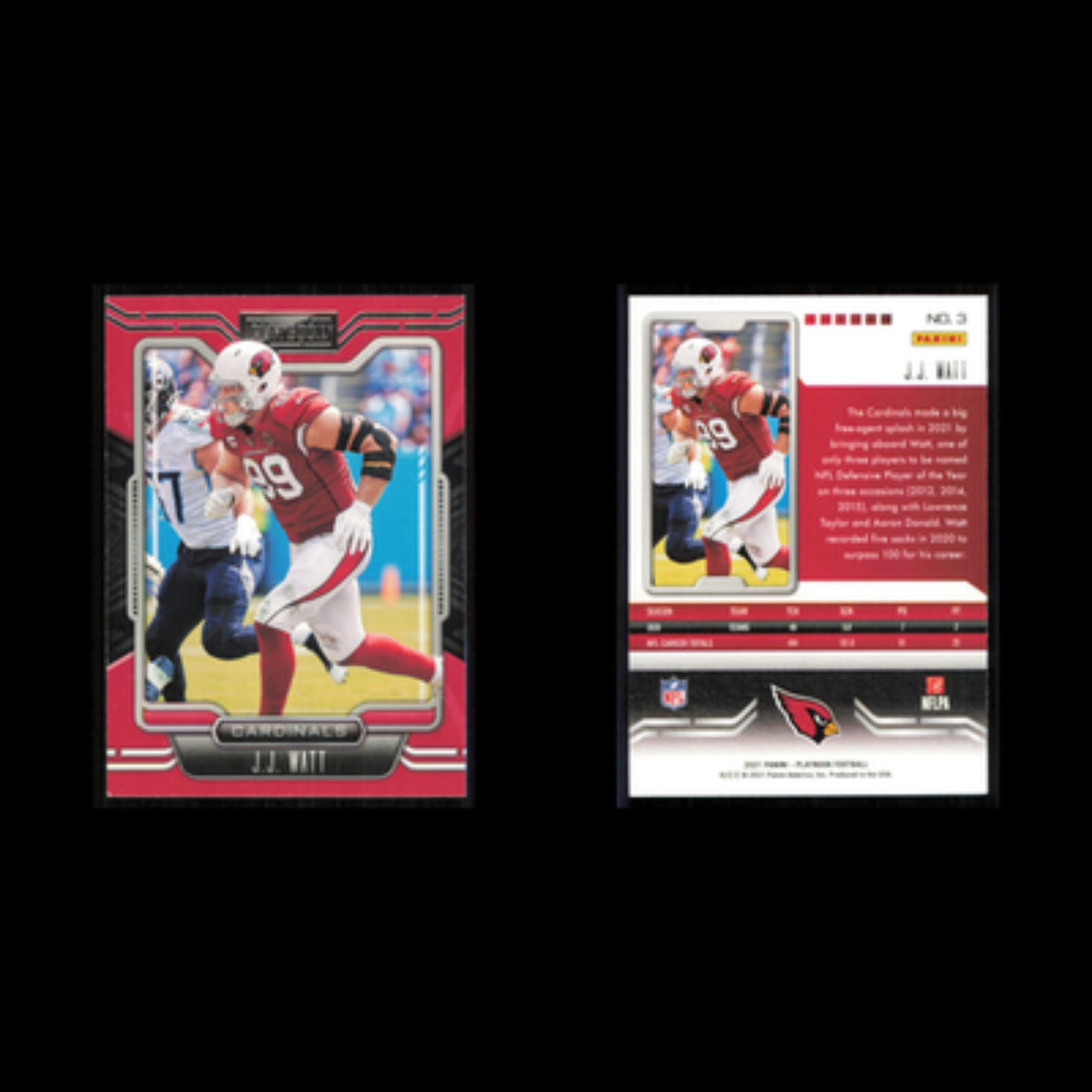 J.J. Watt #3 2021 Panini Playbook Arizona Cardinals Football Card NFL NM