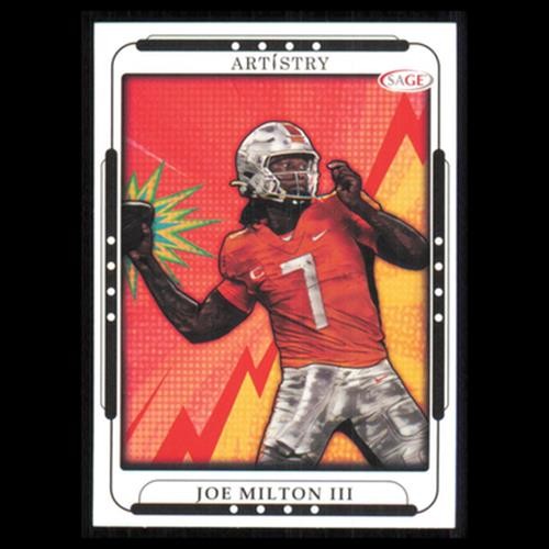 Joe Milton III #133 2023 SAGE Artistry Tennessee Volunteers Football Card NFL NM