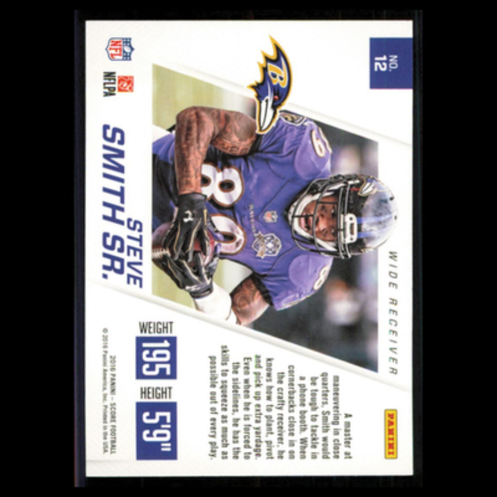 Steve Smith Sr. #12 2016 Score Toe the Line Baltimore Ravens Football Card NFL